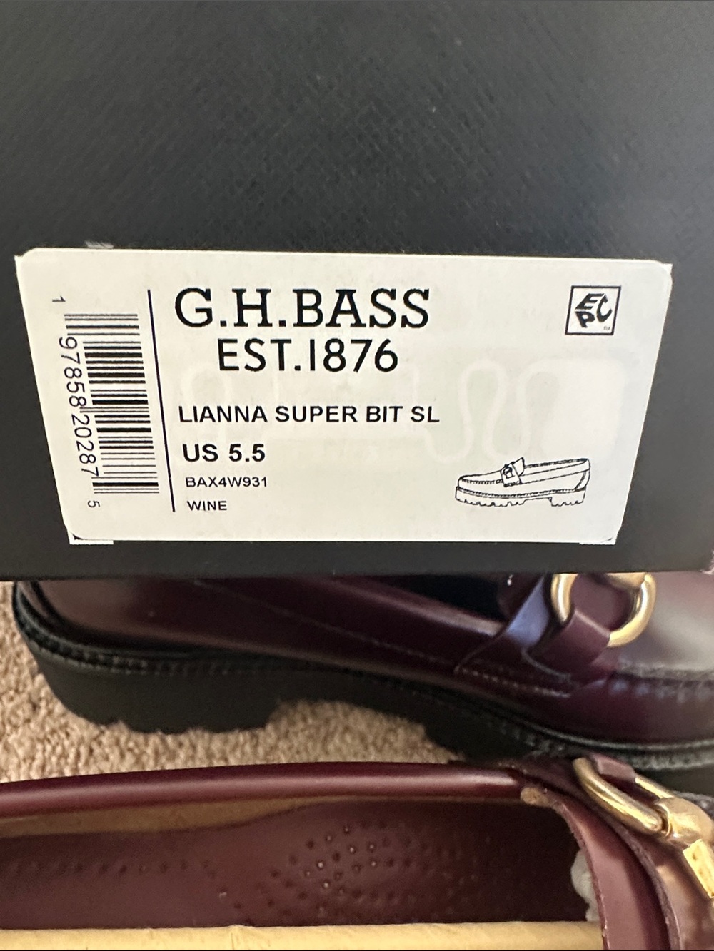 Women’s G.H. Bass Lianna Burgundy Leather Horsebit Loafers - Picture 4 of 4